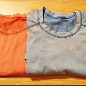 2 Lululemon Mens Short Sleeve shirts  fair condition